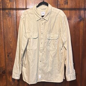 BDG Tan Lightweight Shirt Jacket Casual Style